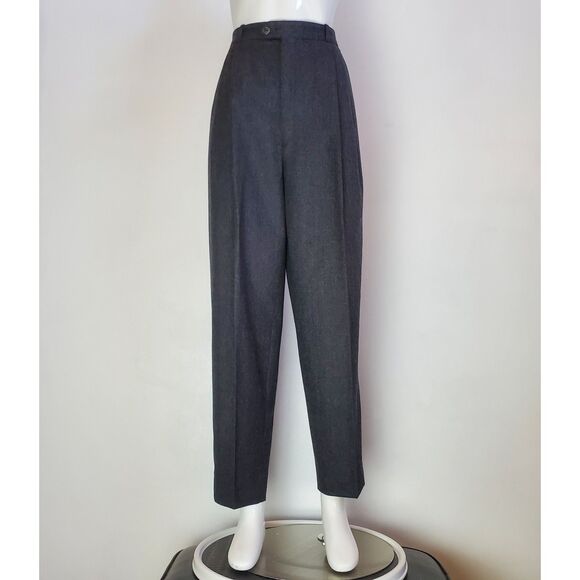 Vintage 80s Barry Bricken Gray Wool Trousers - Picture 2 of 7